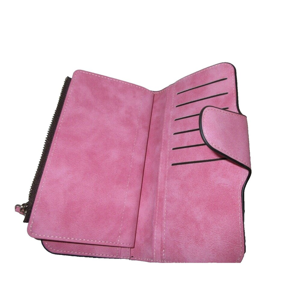 Large Rose Red Ladies Leather Wallet Long Purse Phone Card Holder Case Clutch - Picture 4 of 6
